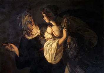 Judith med huvudet av Holofernes (olja på duk)