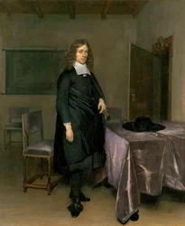 Porträtt av en man av Gerard Ter Borch (Terburg), den yngre (1617-1681), - Olja på duk - Tiroler Landesmuseum Ferdinandeum, Innsbruck