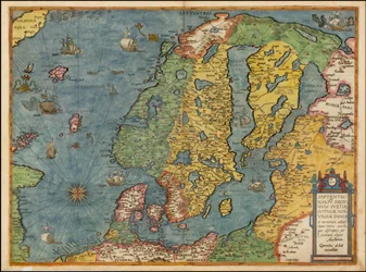 1593 års karta över Nordeuropa av Gerard de Jode