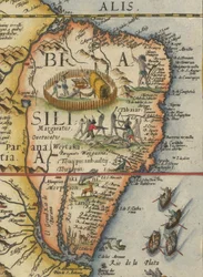 Karta över Sydamerika, 1593 (beskuren)
