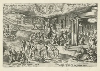 Fader Tid bland scener av barmhärtighetsverk och kristna dygder Temporis utendi recta ratio, ad salutem proximi (...) (titel på objekt) Moralizing Allegories of Time (serietitel)