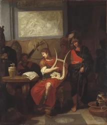 Akilles spelar lyra vid ankomsten av sändebuden från Agamemnon, 1675-80