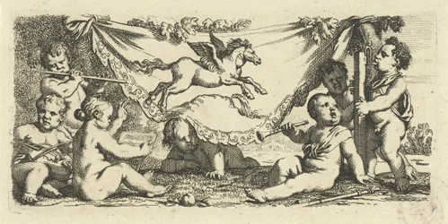Putti gör musik med Pegasus