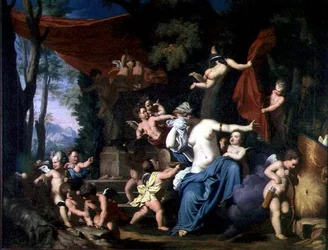 Venus Mourning Adonis (olja på duk)