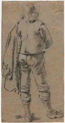 En man som står sedd bakifrån, ca. 1630.