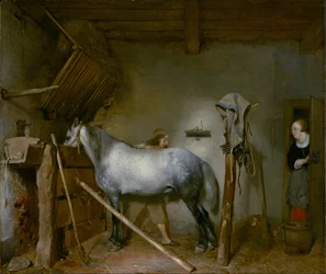 Häst i ett stall, ca 1652-54