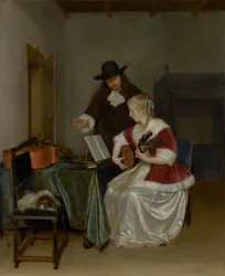 Musiklektionen, ca 1668 (olja på duk)
