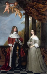 Porträtt av Friedrich Wilhelm, kurfurste av Brandenburg, och hans hustru Louise Henriette, grevinna av Oranien-Nassau