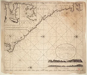 Karta över Guineabukten, Afrika, början av 1700-talet (gravyr)