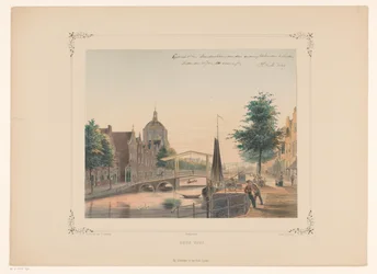 Utsikt över Oude Vest i Leiden Gammal väst (titel på objekt)