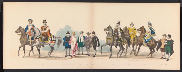 Leidenstudenternas maskerad, 1875 (skylt 11) Maskerad som hölls av medlemmarna i Leidens studentkår den 15 juni 1875 för att fira 300-årsjubileet av Leidsche Hoogeschool, föreställande Leidsche Hoogeschool, avbildad i