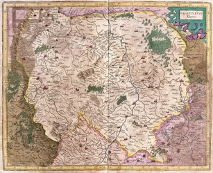 Bayerska regionen och floden Donau, Tyskland (gravyr