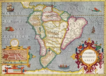 Sydamerika America Meridionalis: ur Gerardus Mercators atlas, 1633, 1936