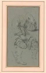 Studie av en sittande man, för en figur i målningen av profeten Elisha och den sunamitiska kvinnan på berget Karmel (Nationalmuseet, Warszawa inv. M.Ob.551 MNW)