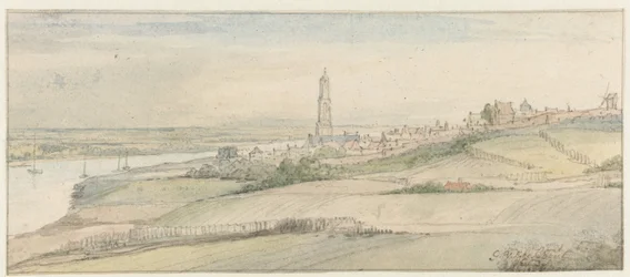 Utsikt över Rhenen och Rhen från öst