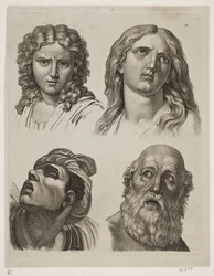 Fyra studiehuvuden efter italienska bilder