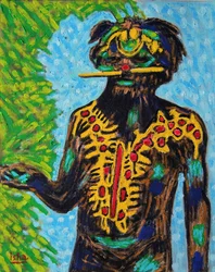 Aboriginal Shaman, 2020 (olja på duk)