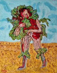 Floral Bozo Shaman, 2020 (olja på duk)