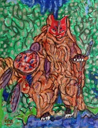 Fox Shaman,2020 (olja på duk)