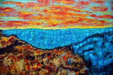 Shiva Sunrise,2022,olja på duk