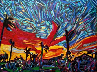 Sidhartha Sunrise,2022, olja på duk