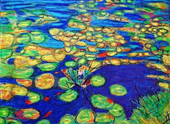 Water Lily, 2019, olja på duk