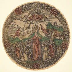 Madonna i en krans av rosor