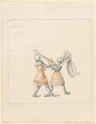 Freydal, The Book of Jousts and Tournament of Emperor Maximilian I: Combats on Foot (Jousts) (Volume III): Plate 154