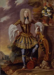 En man i finklänning, tidigt 1700-tal.