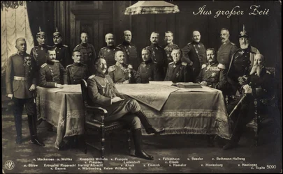 Collage, Wilhelm 1 och 2, Bülow, Hindenburg m.fl.