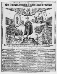 Ett tyskt broadsheet som visar Gustavus Adolphus som den protestantiska sakens förkämpe