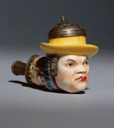 En Meissen-porträttpipskål av hovnarren Frohlich, ca 1742 (porslin)