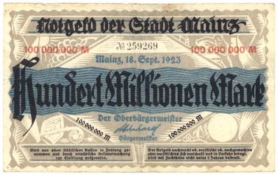 Hundra miljoner mark sedel, 1923