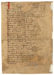 Ett blad ur Das Spiegelbuch, på medelhögtyska, Östra Schwaben, troligen Augsburg, ca 1470-talet (bläck på papper)