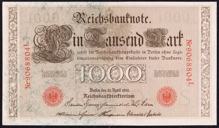 En tusen marks sedel, 1910
