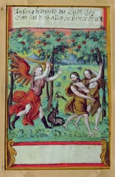 Adam och Eva fördrivna från Edens lustgård, ca 1640 (gouache på veläng)