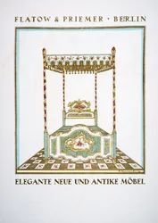 Annons för "Flatow & Priemer", från Styl, pub.1922 (pochoirtryck)