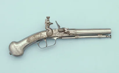 En flintlåspistol i helt stål, Jan Cloeter a Grevenbroich, ca 1660