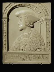 Byst av kejsar Karl V som ung man, efter 1520 ... (kalksten)