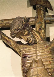 Kristus på korset, kallad Le Devot Christ, 1307 (trä) (detalj)