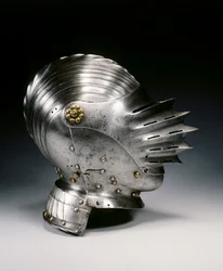 Stänghjälm i Maximilian-stil, c.1520 (stål & mässing)