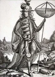 Kostym för en fiskare, pub. av Gerard Valck (1651-2-1726) c.1690 (gravyr)