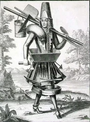 Dräkt för en frimurare, utgiven av Gerard Valck (1651/2-1726), ca 1690