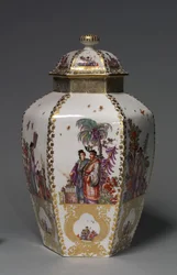 Täckt vas, tillverkare Meissen Porslinsfabrik, Tyskland, ca 1728-1730