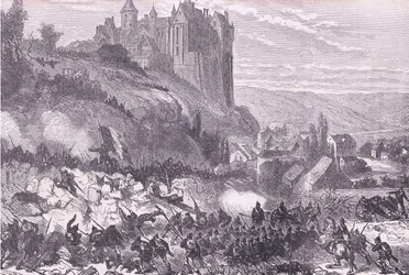 Defense of Chateaudun, Cassells historia om kriget mellan Frankrike och Tyskland publicerad av Cassell and Company Limited, ca 1890 (litho)