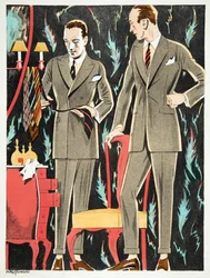Der Arbiter, outfits av Fasskessel & Muntmann, från Styl, pub.1922 (pochoirtryck)