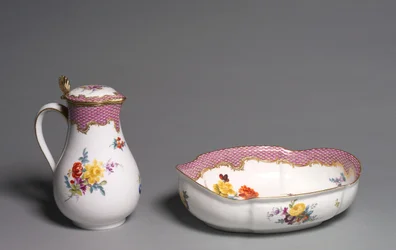 Ewer and Basin, tillverkad av Meissen Porslinsfabrik, Tyskland, ca 1765