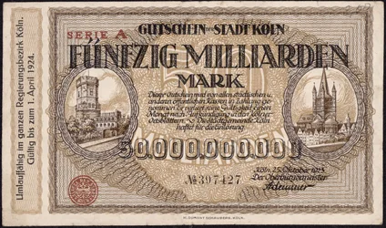Femtio miljarder mark sedel, 1923