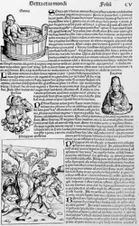Folio CV, från Liber Chronicarum av Hartmann Schedel (1440-1514) 1493