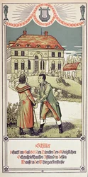 Friedrich von Schiller (1759-1805) besöker direktören för Kungliga Teatern i Berlin i maj 1804, 1906